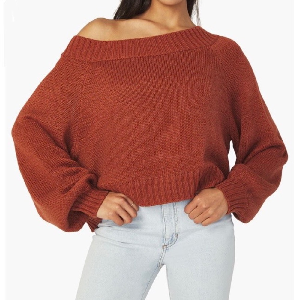 WeWoreWhat Chunky Off The Shoulder Knit Sweater